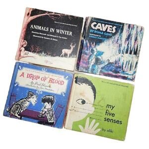 Vtg Crowell Children's Books, Let's Read & Find Out Science Hardback Books, 4ct